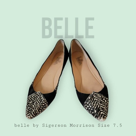 belle by Sigerson Morrison Flats - Size 7.5 - Affordable Luxury - Picture 1 of 9